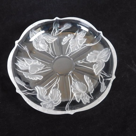 Mikasa Home Beautiful Passion Flower 6.5 in Crystal Plate Set of 4 Original Box - Picture 8 of 11